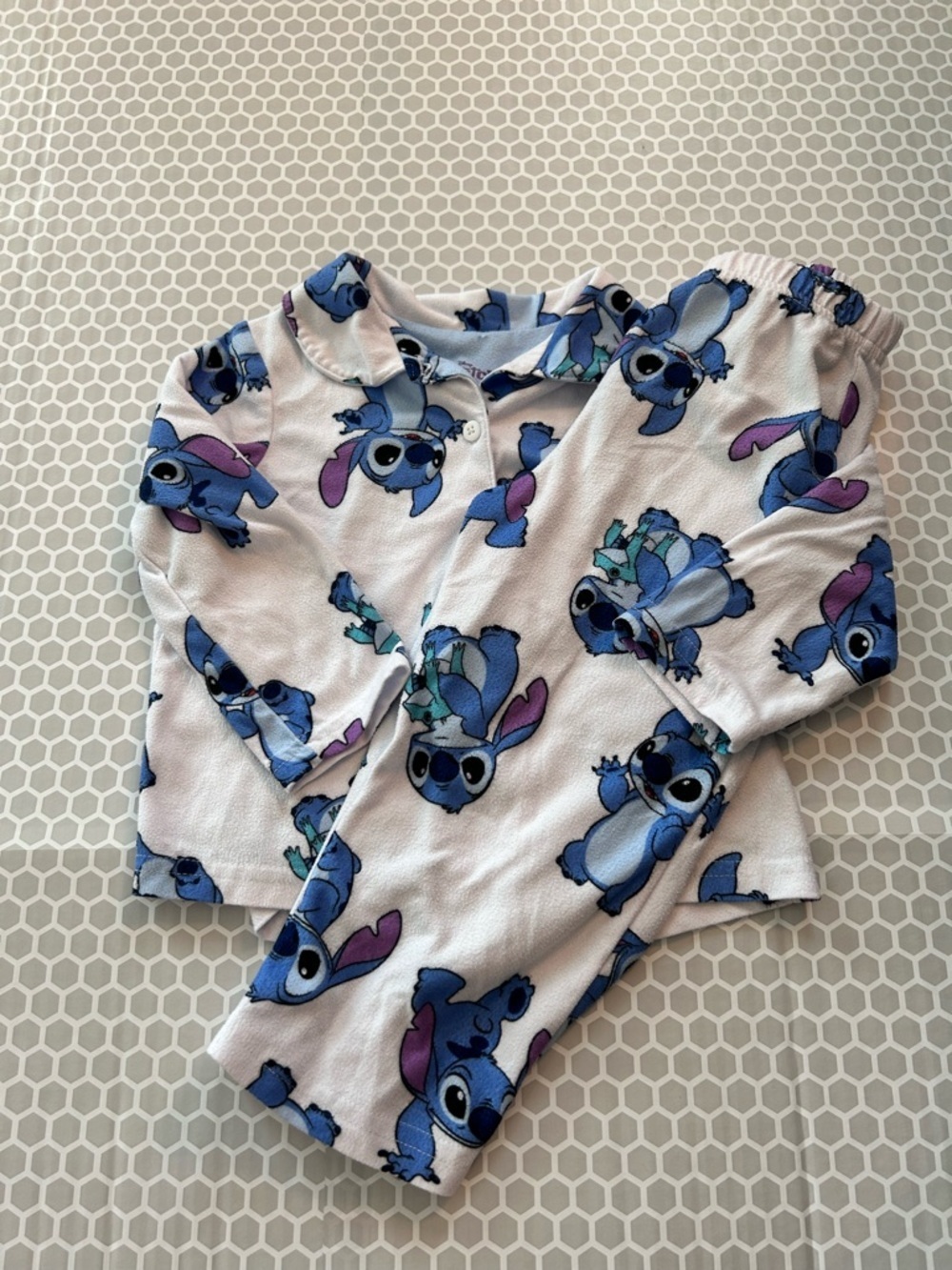 Disney Stitch Light Blue Kids Pajama Set Size 3T